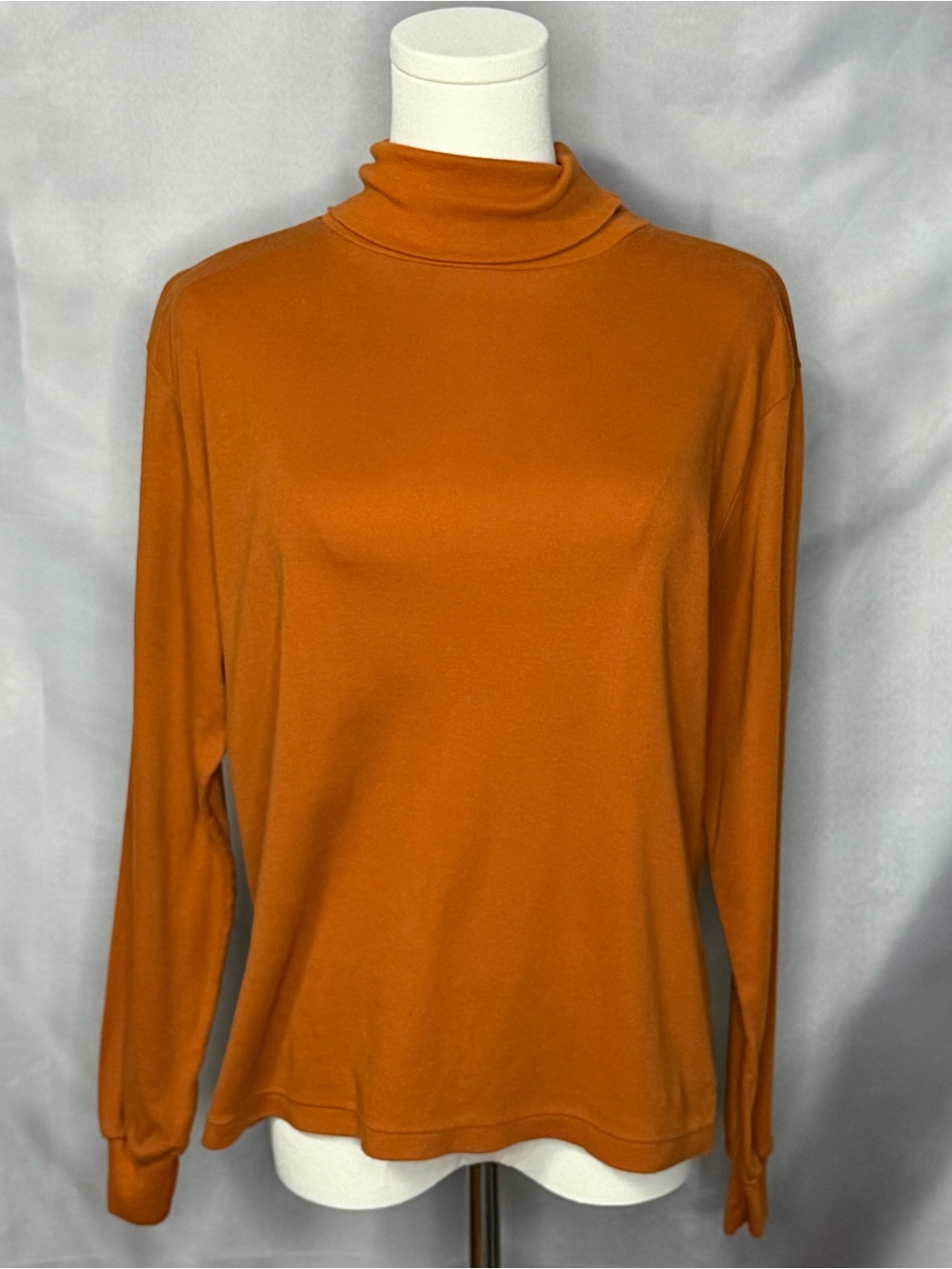 Currants by Jeri-Jo Burnt Orange Turtleneck Top 70s Vintage